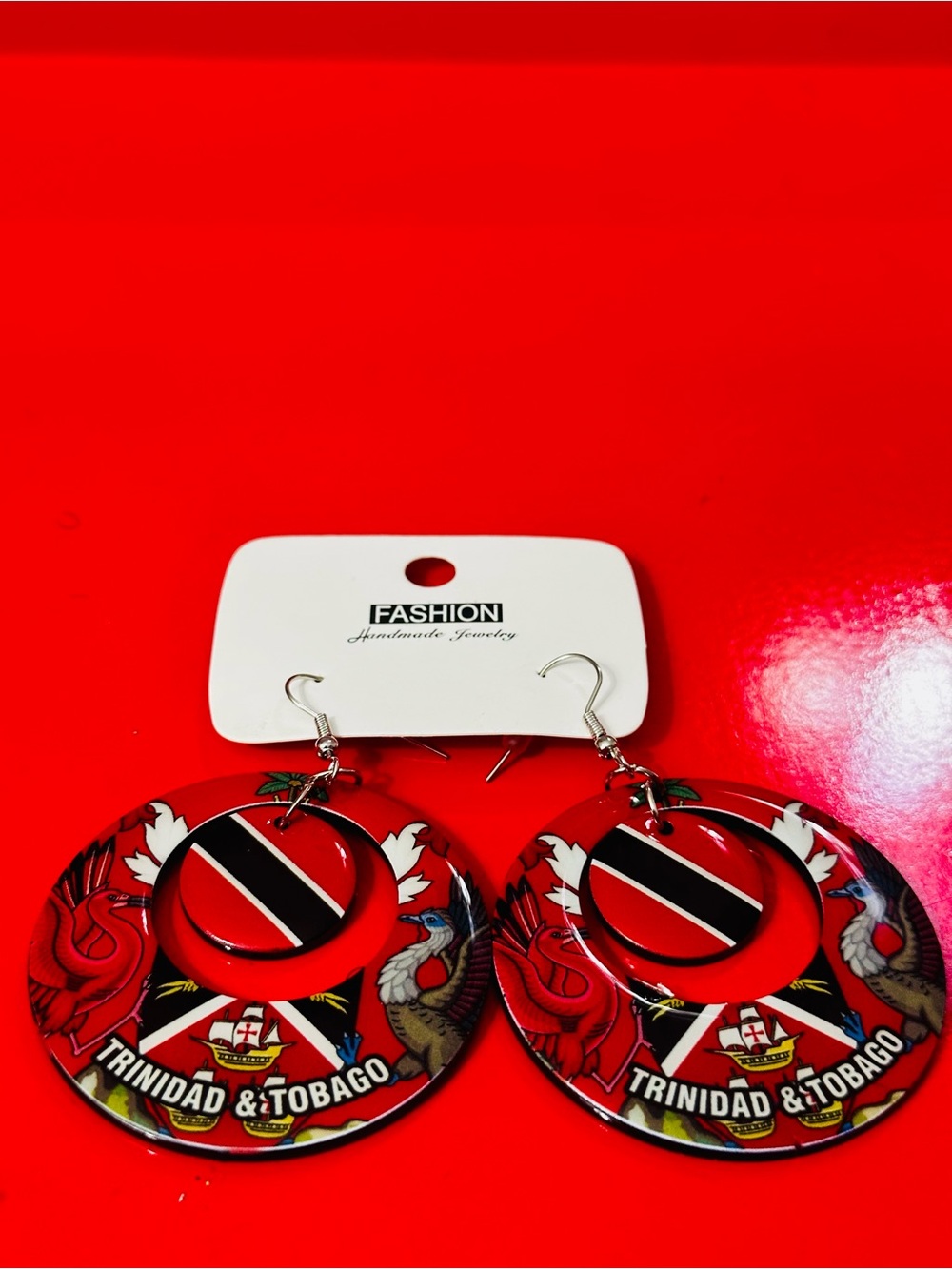 Trinidad & Tobago Coat of Arms Flag Earrings